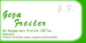 geza freiler business card